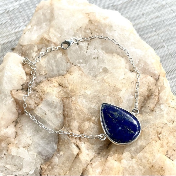 Jewelry - Lapis Lazuli 925 Sterling Silver chain bracelet